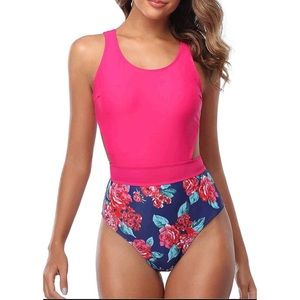 ❗️FINAL❗️ 🆕 TEMPT ME Hot Pink Floral One Piece 🔴🔴